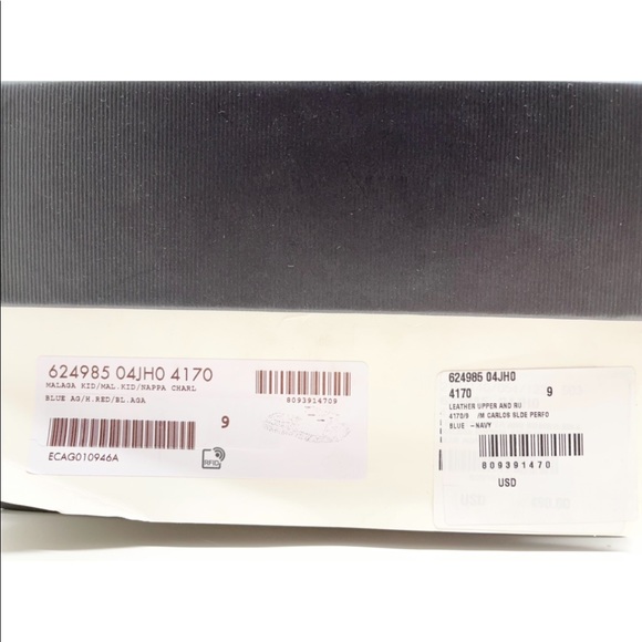 Gucci Web Signature Leather Men’s Slides - Picture 12 of 12